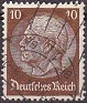 Germany 1933 Von Hindenburg 10 Pfennig Brown Scott 421